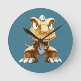 Cartoon Dinosaur Runde Wanduhr
