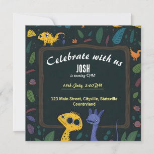 Cartoon Dinosaurier 1. Geburtstagseinladung Save The Date