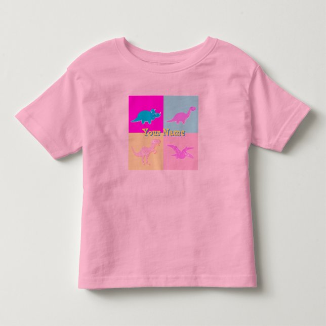 Cartoon-Dinosaurier-T - Shirt der Gewohnheits-vier (Vorderseite)