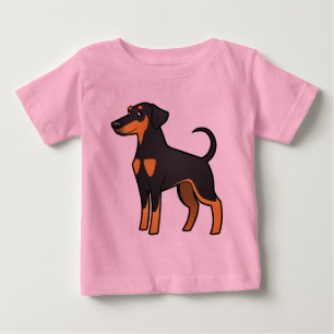 Cartoon Doberman Pinscher (Diskettenohren) Baby T-shirt