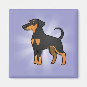 Cartoon-DobermannPinscher (schlaffe Ohren) Magnet