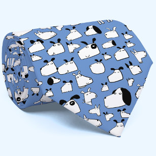 Cartoon Dog Blue Krawatte