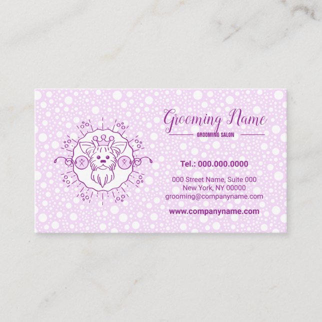 Cartoon Dog Illustration für das Grooming Visitenkarte (Vorderseite)