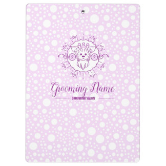 Cartoon Dog Illustration zum Grooming Klemmbrett