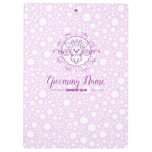 Cartoon Dog Illustration zum Grooming Klemmbrett (Rückseite)