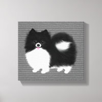 Cartoon Dog in Schwarz/Weiß-Spitz