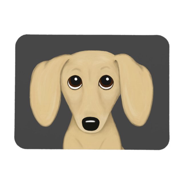 Cartoon Dog mit glatter Dackel Magnet (Horizontal)