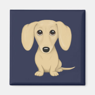 Cartoon Dog mit glatter Dackel Magnet