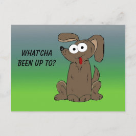 Cartoon Dog mit großen Augen Postkarte