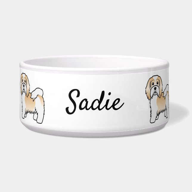 Cartoon Dog & Name Napf (Vorderseite)