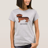 Cartoon Dog & Text der Kurzen Dackel Red Sable