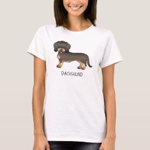 Cartoon Dog & Text von Wild Boar Wire Dackel T-Shirt