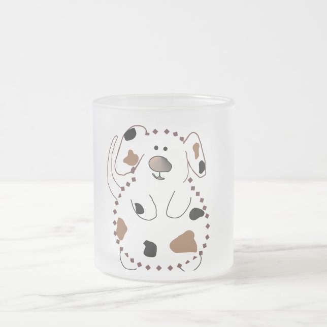 Cartoon Dog Tshirts and Gifts Mattglastasse (Mittel)