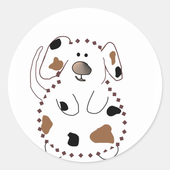Cartoon Dog Tshirts und Geschenke Runder Aufkleber (Vorderseite)