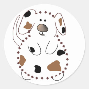 Cartoon Dog Tshirts und Geschenke Runder Aufkleber
