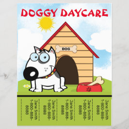 Cartoon Doggy Daycare Förderung Flyer