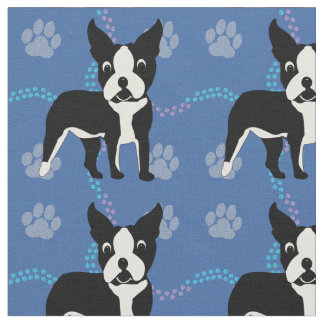 Cartoon Dogs - Boston Terrier v3 Stoff