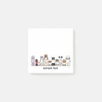 cartoon dogs in a row design2 post-it klebezettel