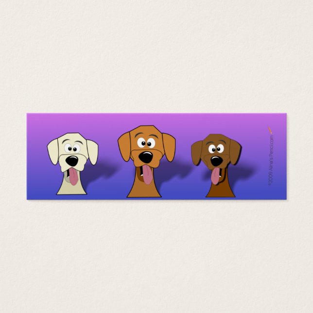 Cartoon Dogs Mini Lesezeichen (Vorderseite)