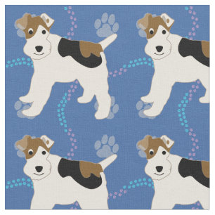 Cartoon Dogs - Wire Fox Terrier v1 Stoff