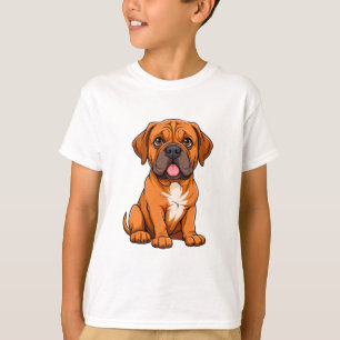 Cartoon Dogue de Bordeaux Welpe mit süßem Ausdruck T-Shirt