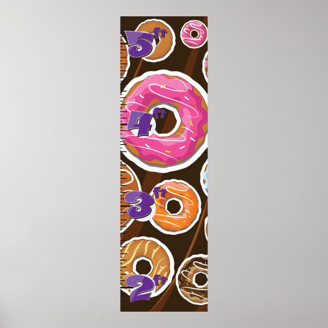 Cartoon Donuts Wachstumstabelle. Poster (Vorne)
