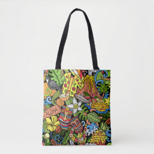 Cartoon doodles Hawaii nahtlos. Hintergrund 
