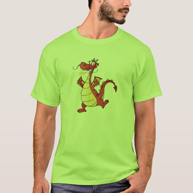 Cartoon-Drache; Grün T-Shirt (Vorderseite)