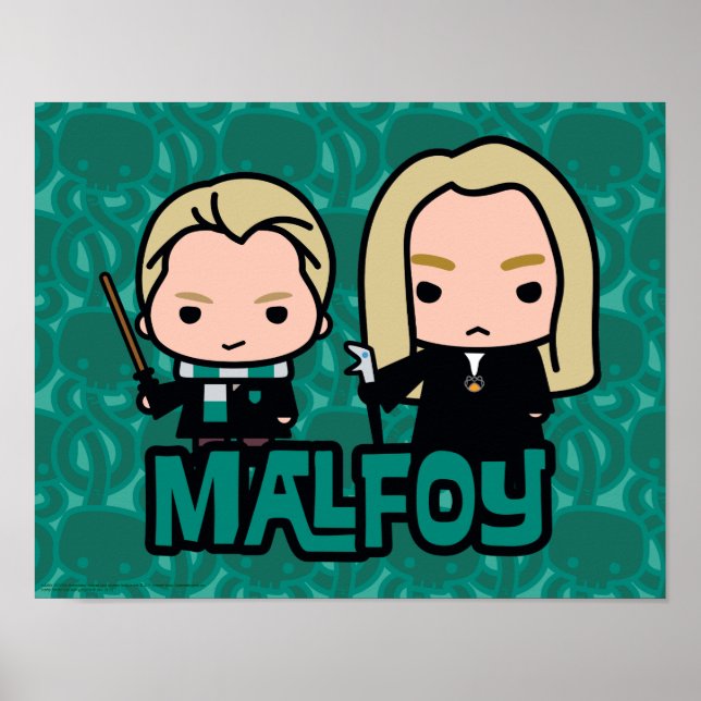 Cartoon Draco und Lucius Malfoy Art Poster (Vorne)