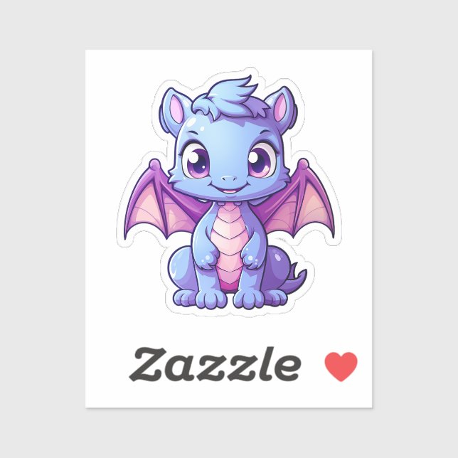 Cartoon Dragon Illustration Aufkleber (Blatt)