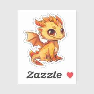 Cartoon Dragon Illustration Aufkleber