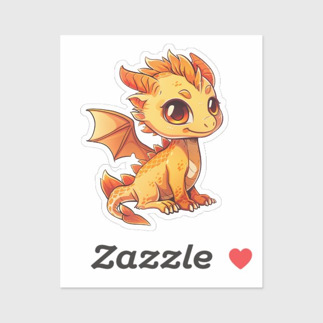 Cartoon Dragon Illustration Aufkleber (Blatt)