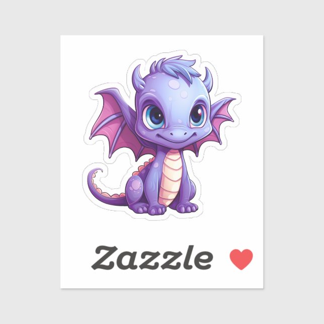 Cartoon Dragon Illustration Aufkleber (Blatt)