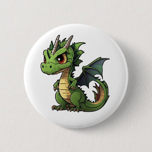 Cartoon Dragon Illustration Button
