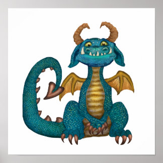 Cartoon Dragon Poster (ohne Vorzeichen - ohne Hint