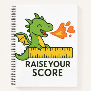 Cartoon Dragon Ruler Sticker - Niedlich School Notizbuch
