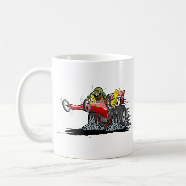 Cartoon Dragster Kaffeetasse (Links)