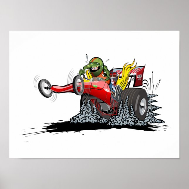 Cartoon Dragster Poster (Vorne)