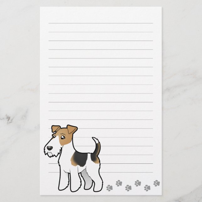Cartoon-Drahtfox-Terrier Briefpapier (Vorderseite)