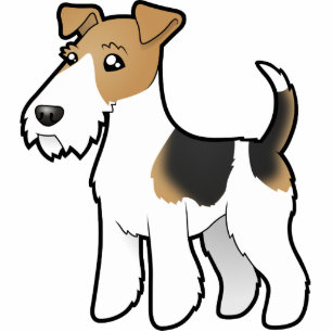 Cartoon-Drahtfox-Terrier Fotoskulptur Magnet