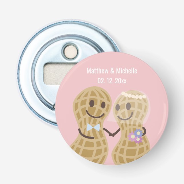 Cartoon dreht sich um Niedliche Gastgeschenk Hochz Flaschenöffner (Vorderseite)