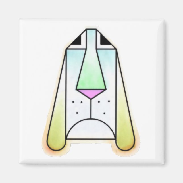 Cartoon Droopy Bloodhound Magnet (Vorne)