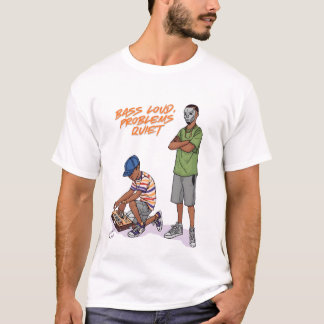 Cartoon-Duo mit Boombox  Bass Laut T-Shirt