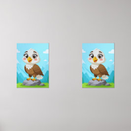 Cartoon Eagle on Rock – Cute Vector Character Bilderwand Sets