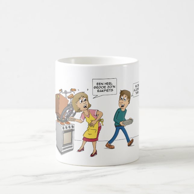 Cartoon: Een heel gedoe zo’n bakfiets Kaffeetasse (Mittel)