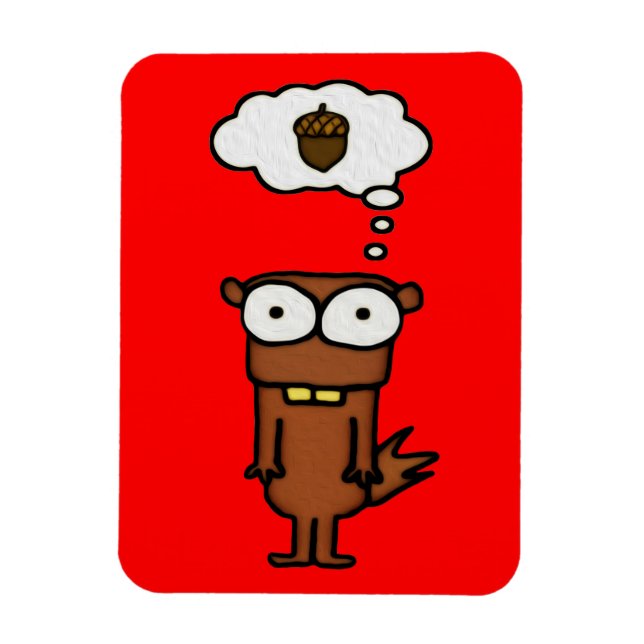 Cartoon Eichhörnchen Magnet (Vertikal)