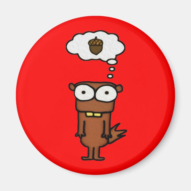 Cartoon Eichhörnchen Magnet (Vorne)