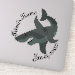 Cartoon einer Beängstigenden Weißen Haikonserve Aufkleber