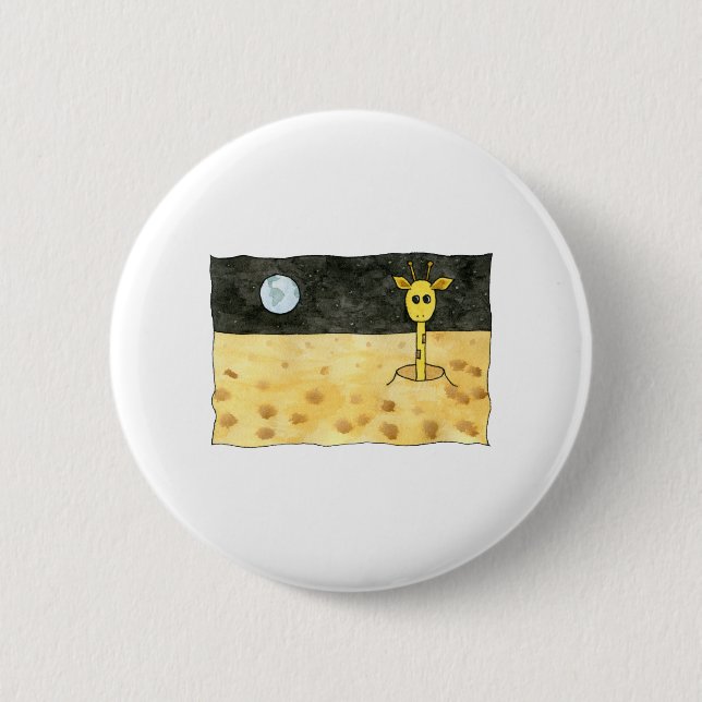 Cartoon einer verlorenen Giraffe Button (Vorderseite)