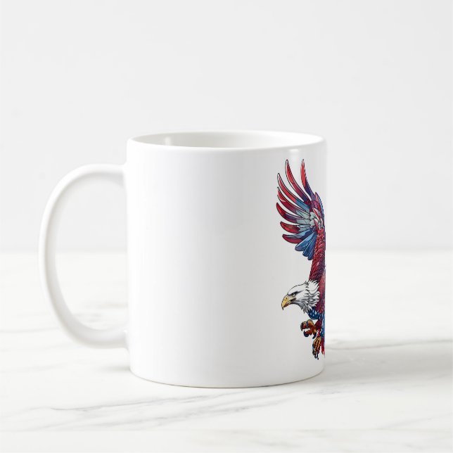 Cartoon eines Adlers, 4. Juli Kaffeetasse (Links)